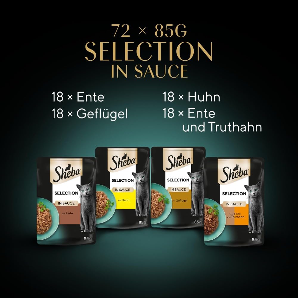 Sheba Selection Sauce Nassfutter Geflügel 72x85g cremig