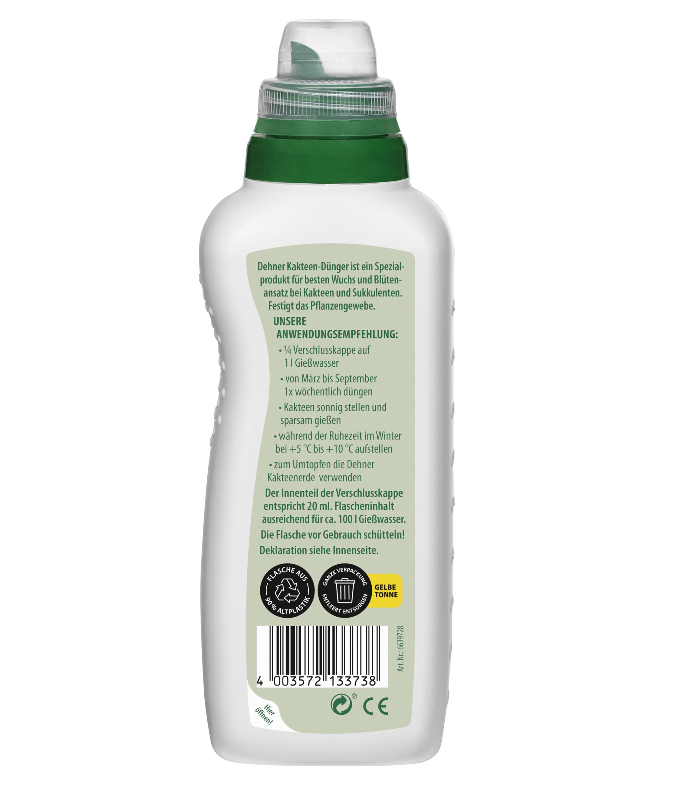 Dehner Kakteen Sukkulentendünger 500 ml NPK 3+5+7