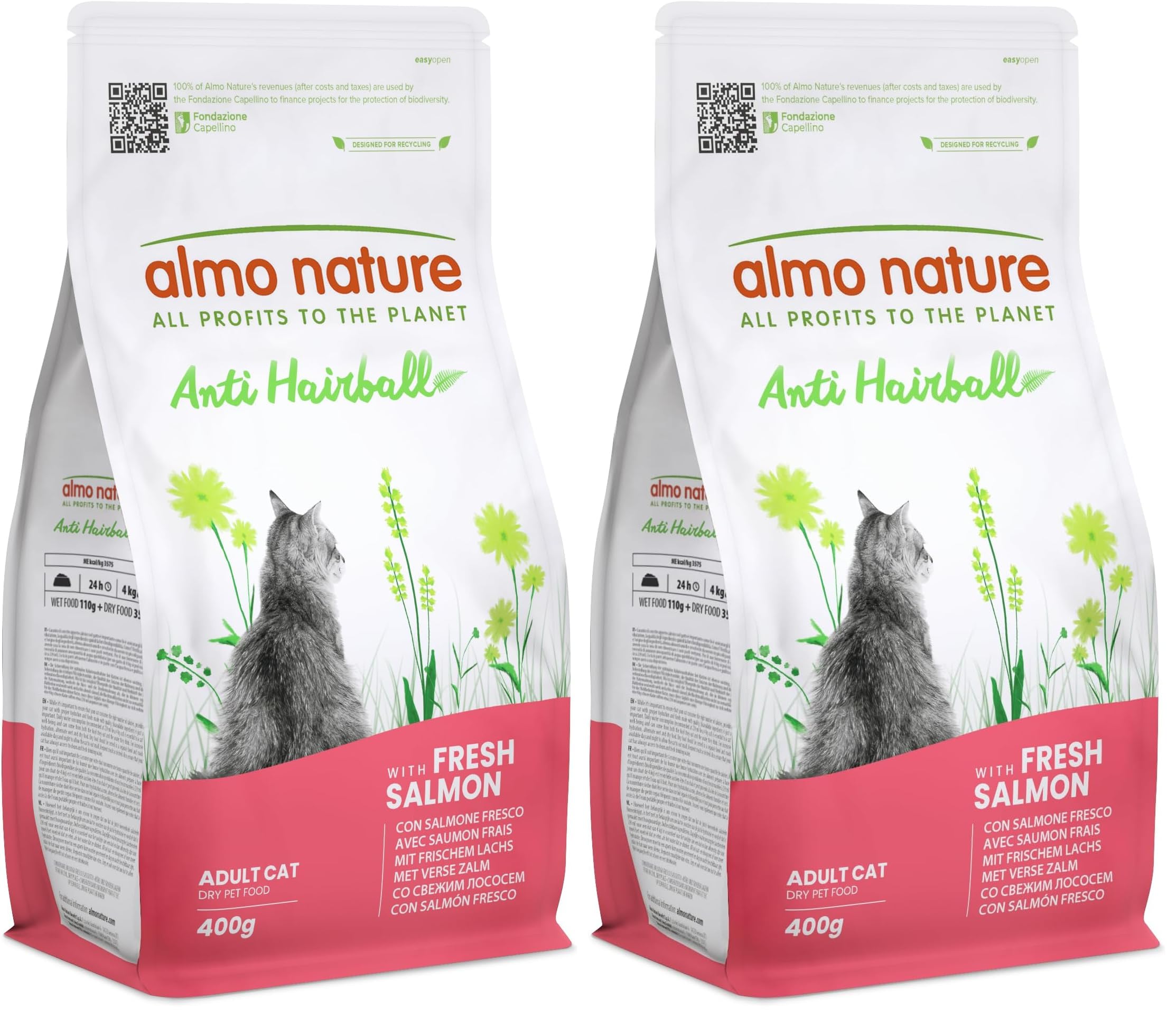 Almo Nature Anti Hairball Trockenfutter Lachs 2kg Faser