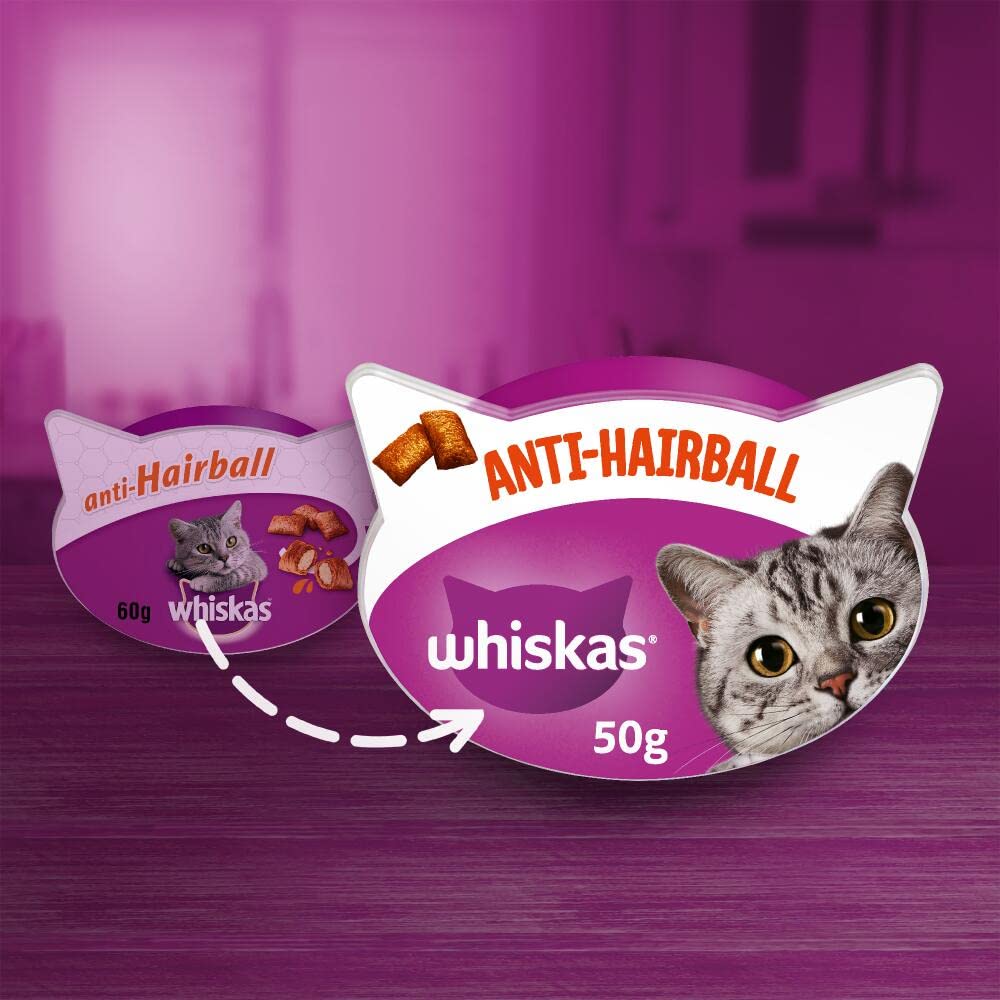 Whiskas Anti-Hairball Katzensnack Huhn 8x60g knusprig