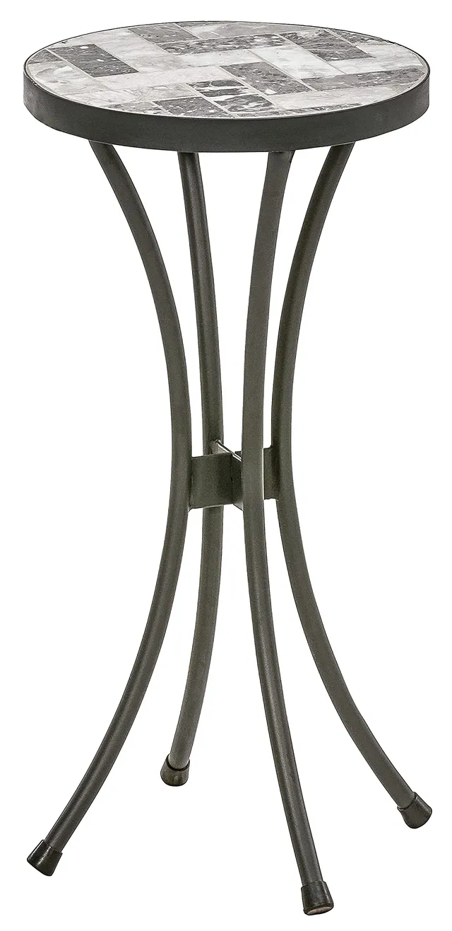 Dehner Letizia Blumenhocker 30cm Mosaik grau-weiß