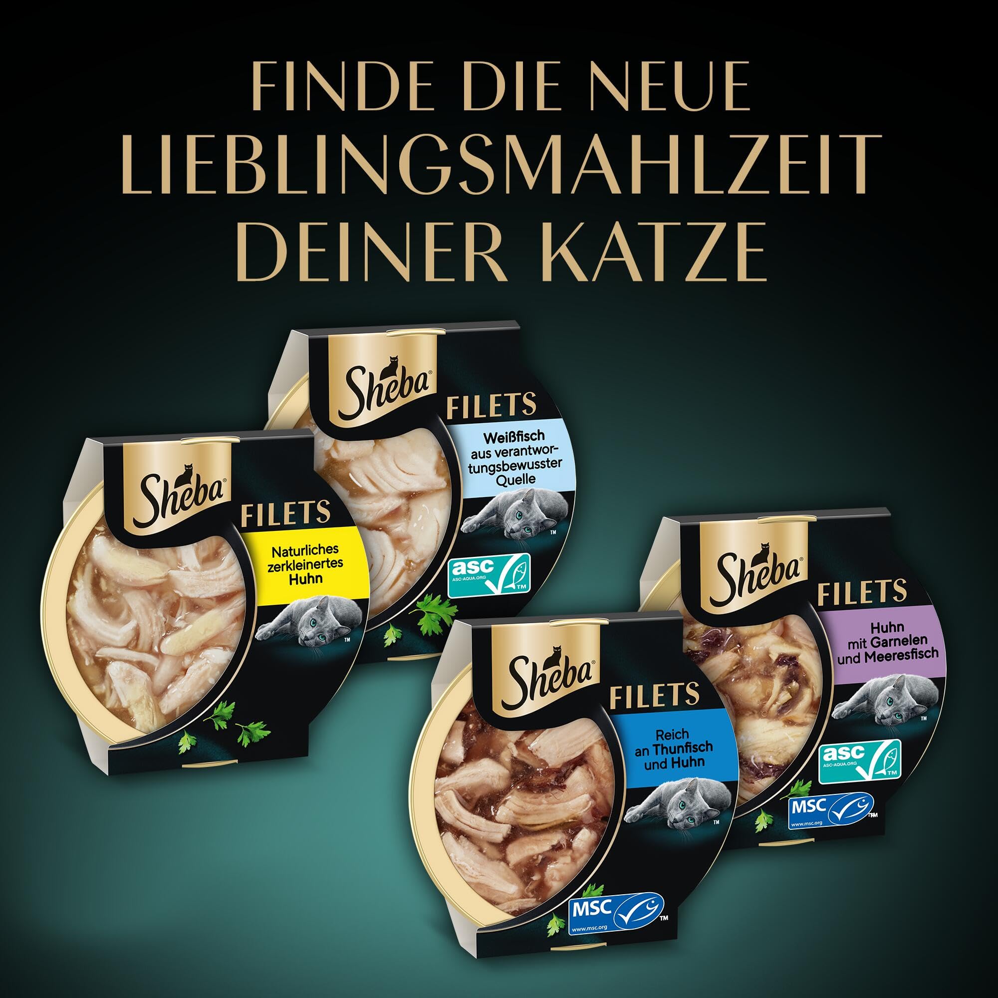 Sheba Filets Sauce Nassfutter 36x60g Huhn Thunfisch Mix
