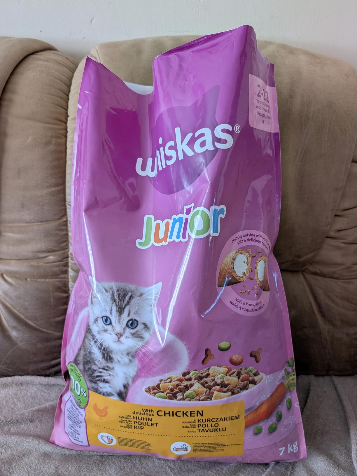 Whiskas Junior Trockenfutter Huhn 6x1,9kg für Kitten
