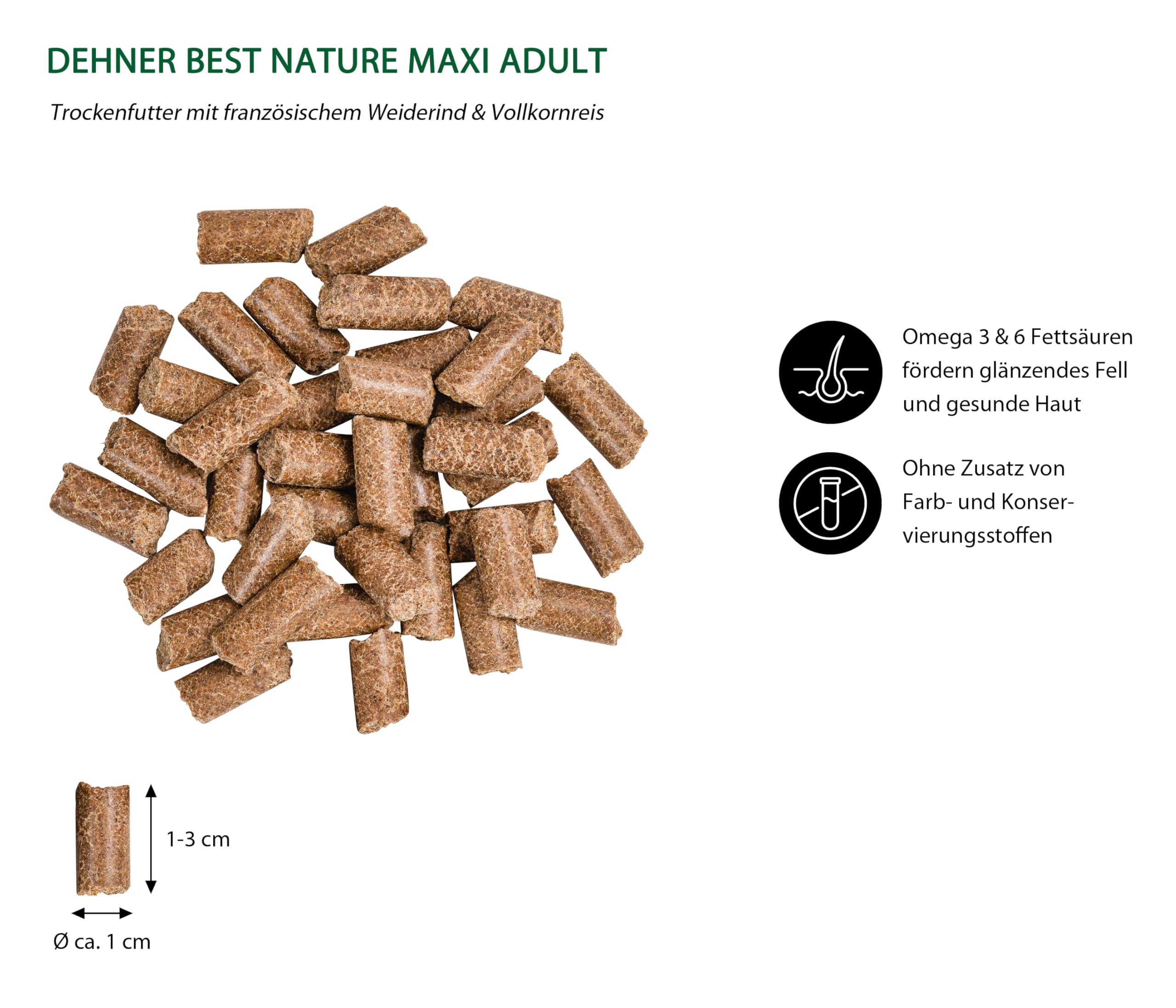 Dehner Best Nature Maxi Adult Trockenfutter Rind 5 kg kaltgepresst