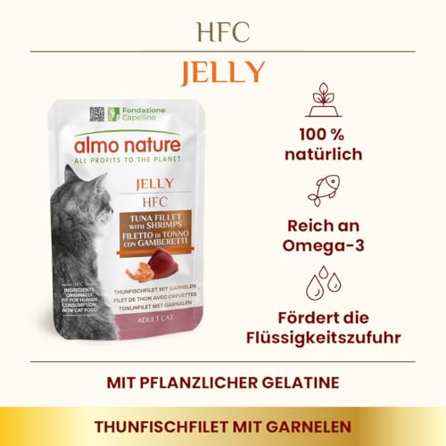Almo Nature HFC Gelee-Beutel Thunfisch Garnelen 24x55g