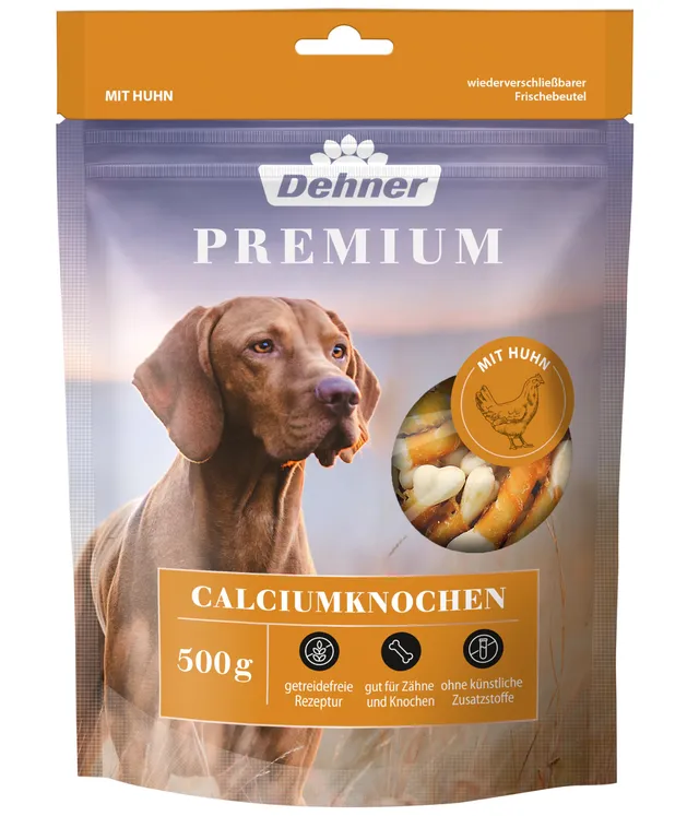 Dehner Premium Calciumknochen Hundesnack Huhn 500 g getreidefrei