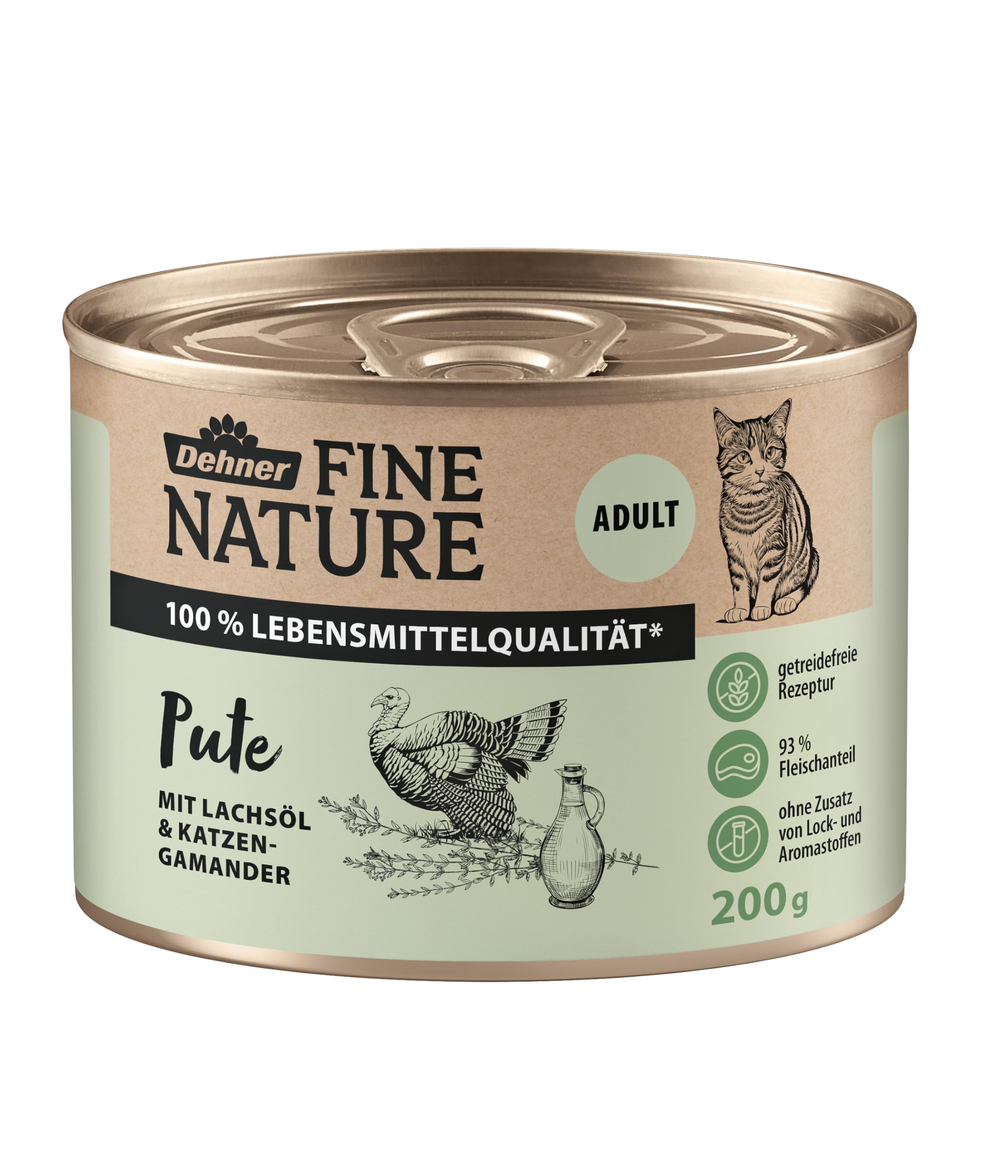 Dehner Fine Nature Pute Nassfutter 6x200g getreidefrei Adult