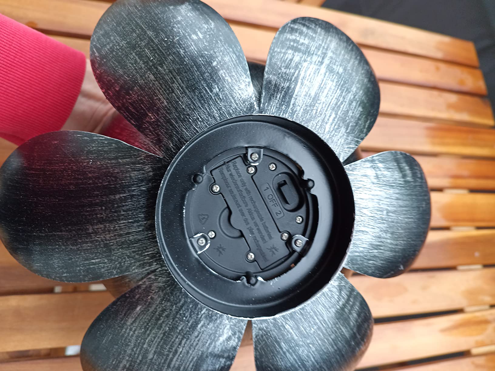 Dehner Premium Lovely Lotus Solarleuchte silber-blau Ø 27,5 cm