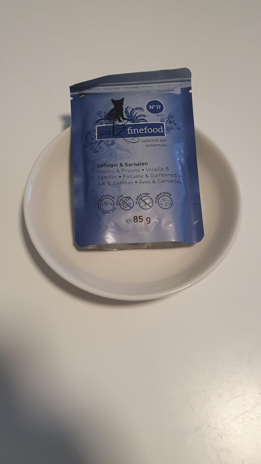 catz finefood N° 17 Geflügel Garnele Nassfutter 16x85g getreidefrei