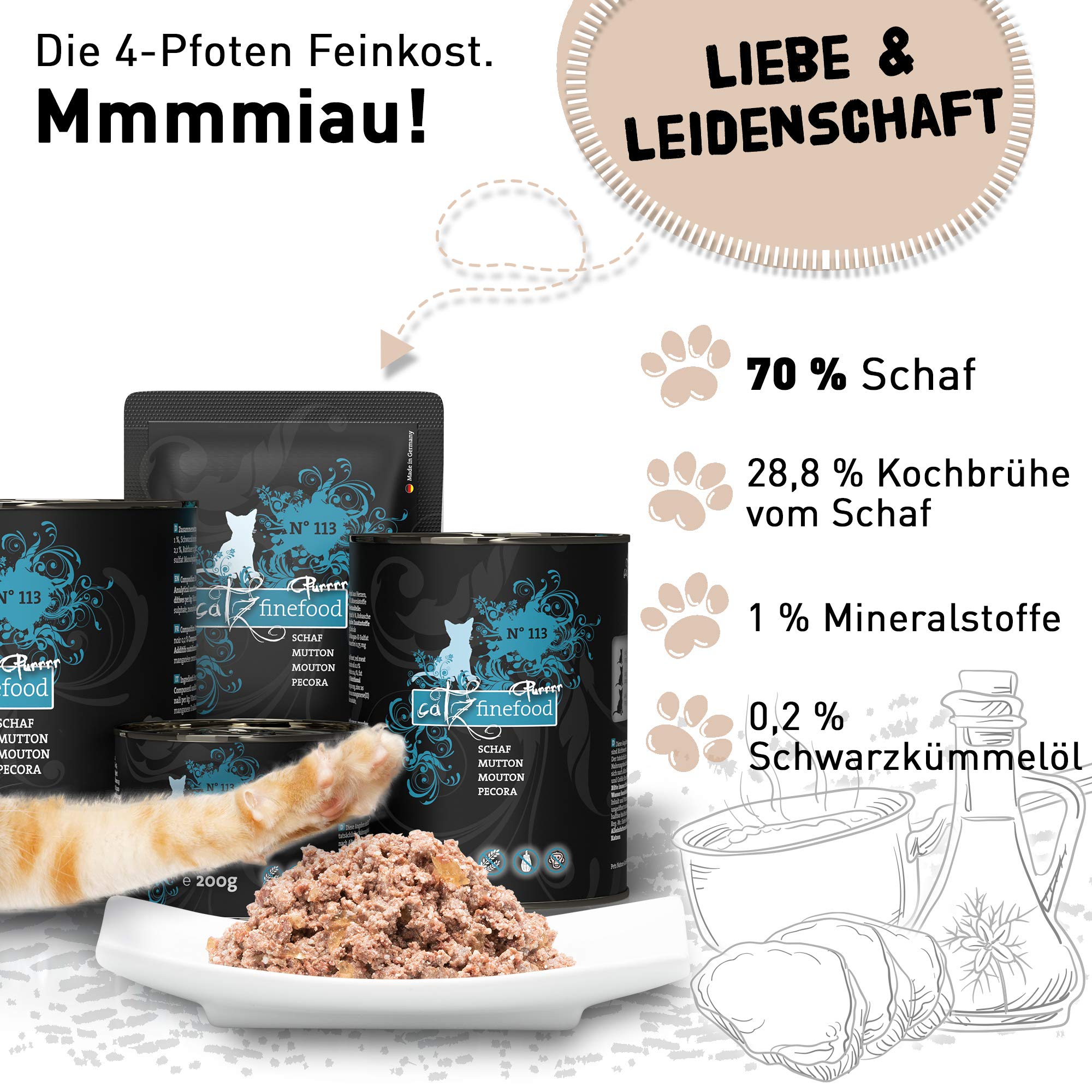 catz finefood Purrrr No.113 Schaf Nassfutter 85g getreidefrei