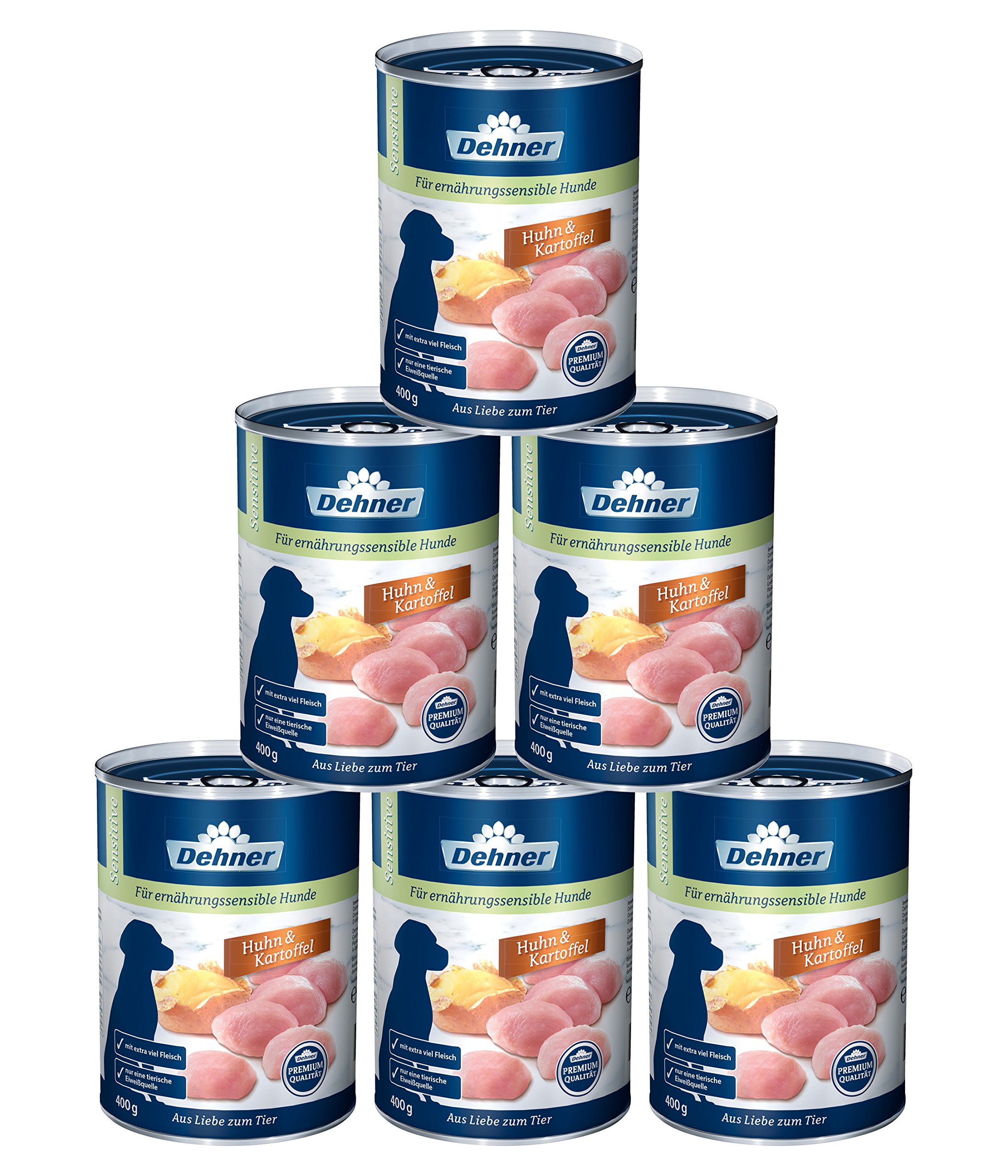 Dehner Premium Rind Wild Hundefutter Nass 6x800g getreidefrei