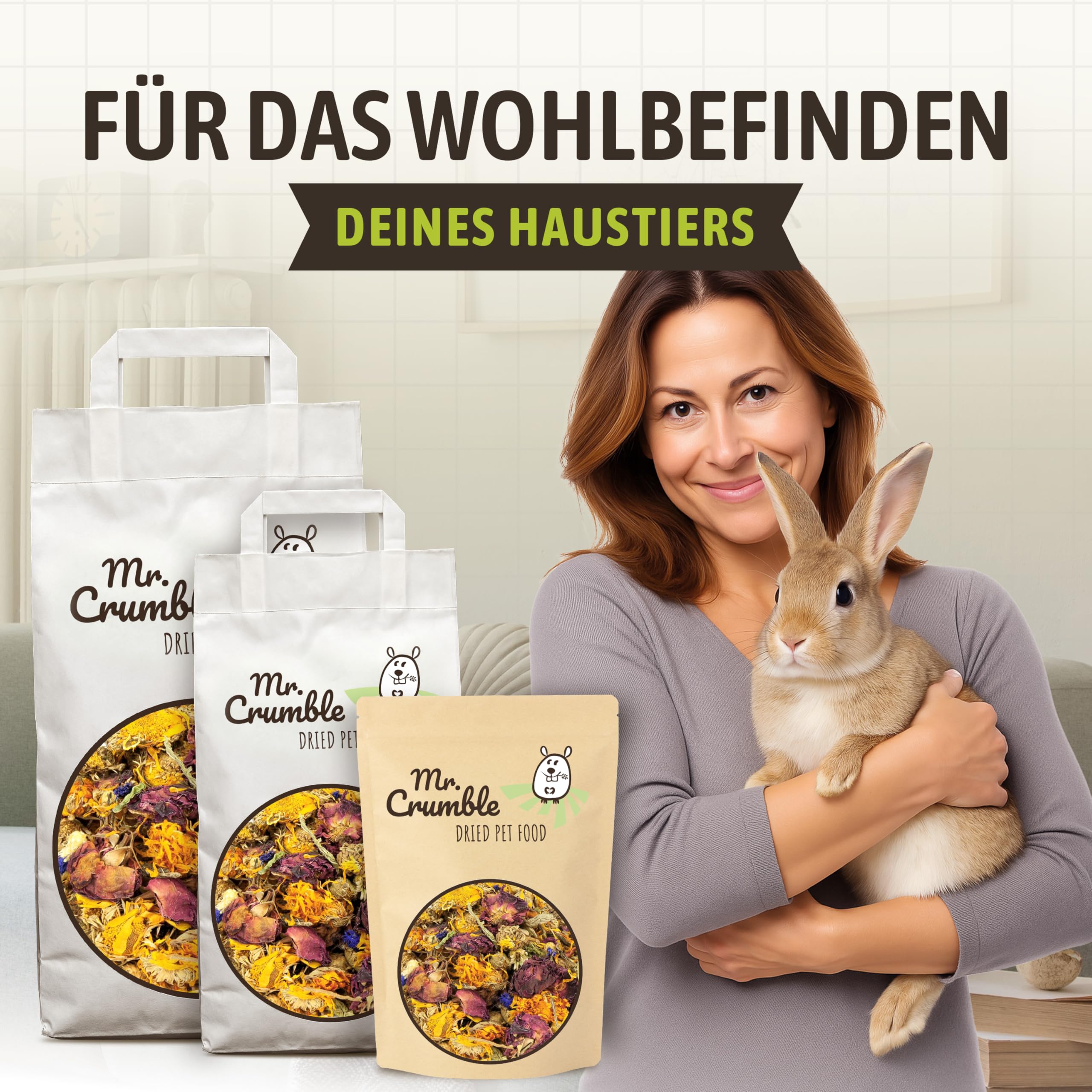 Mr. Crumble Blüten-Kräuter Nagerfutter 1 kg getreidefrei