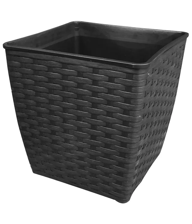Dehner Premium Lovely Polyrattan Pflanztopf 26 cm schwarz