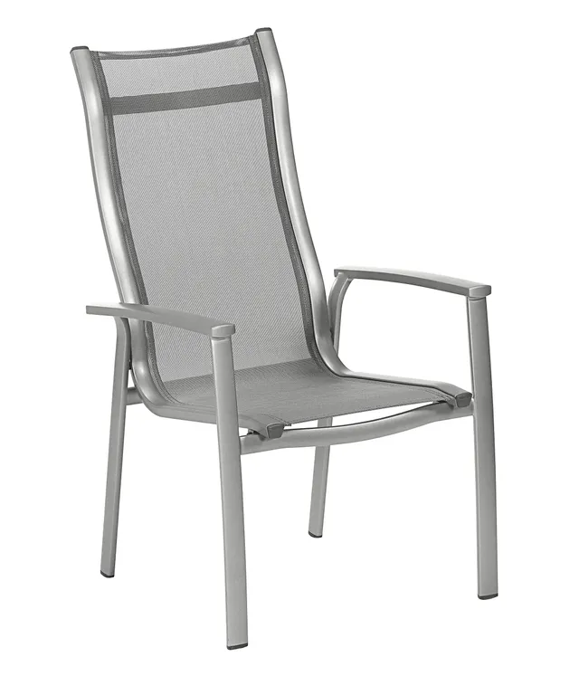 Dehner Chicago Stapelstuhl grau Textilene Aluminium stapelbar