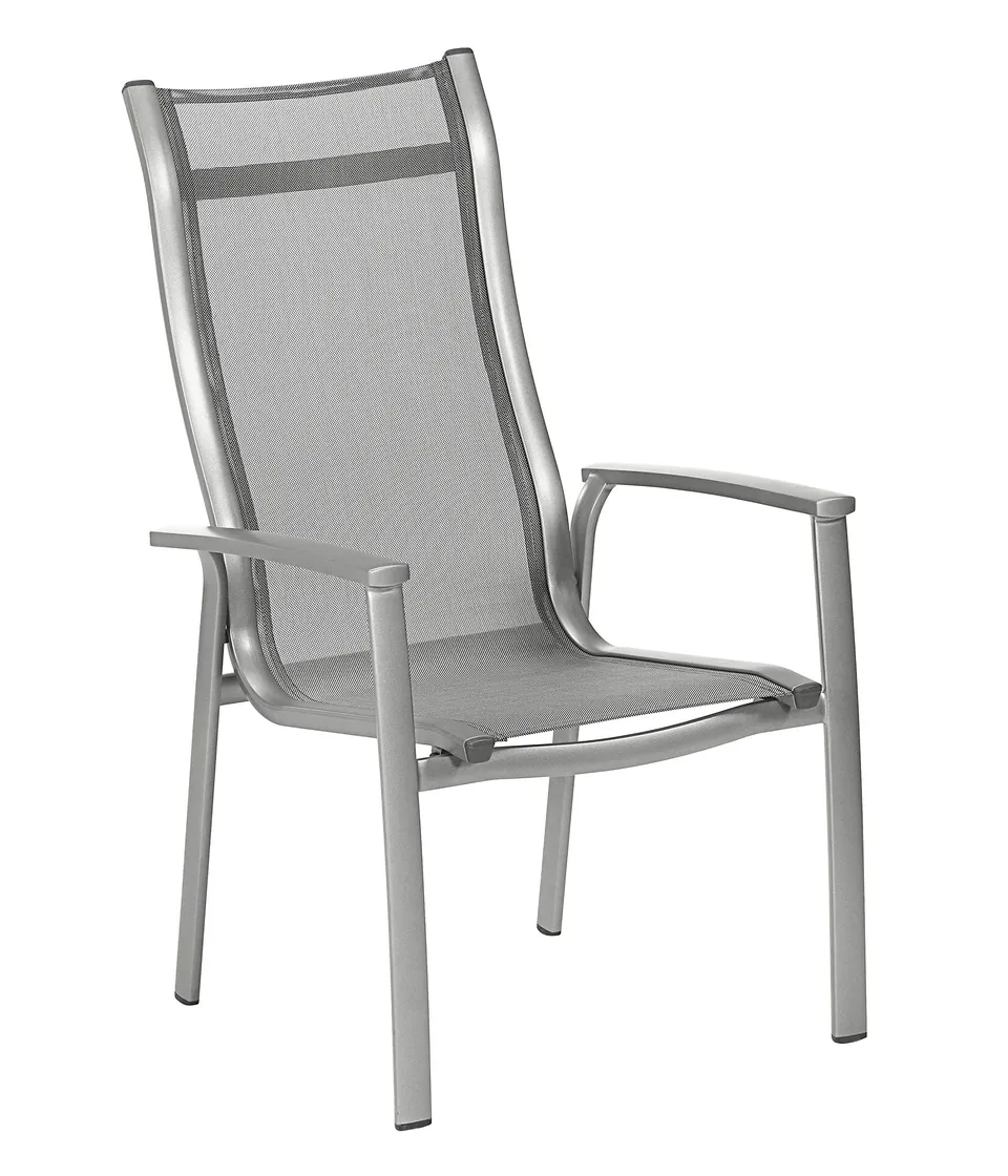 Dehner Chicago Stapelstuhl grau Textilene Aluminium stapelbar