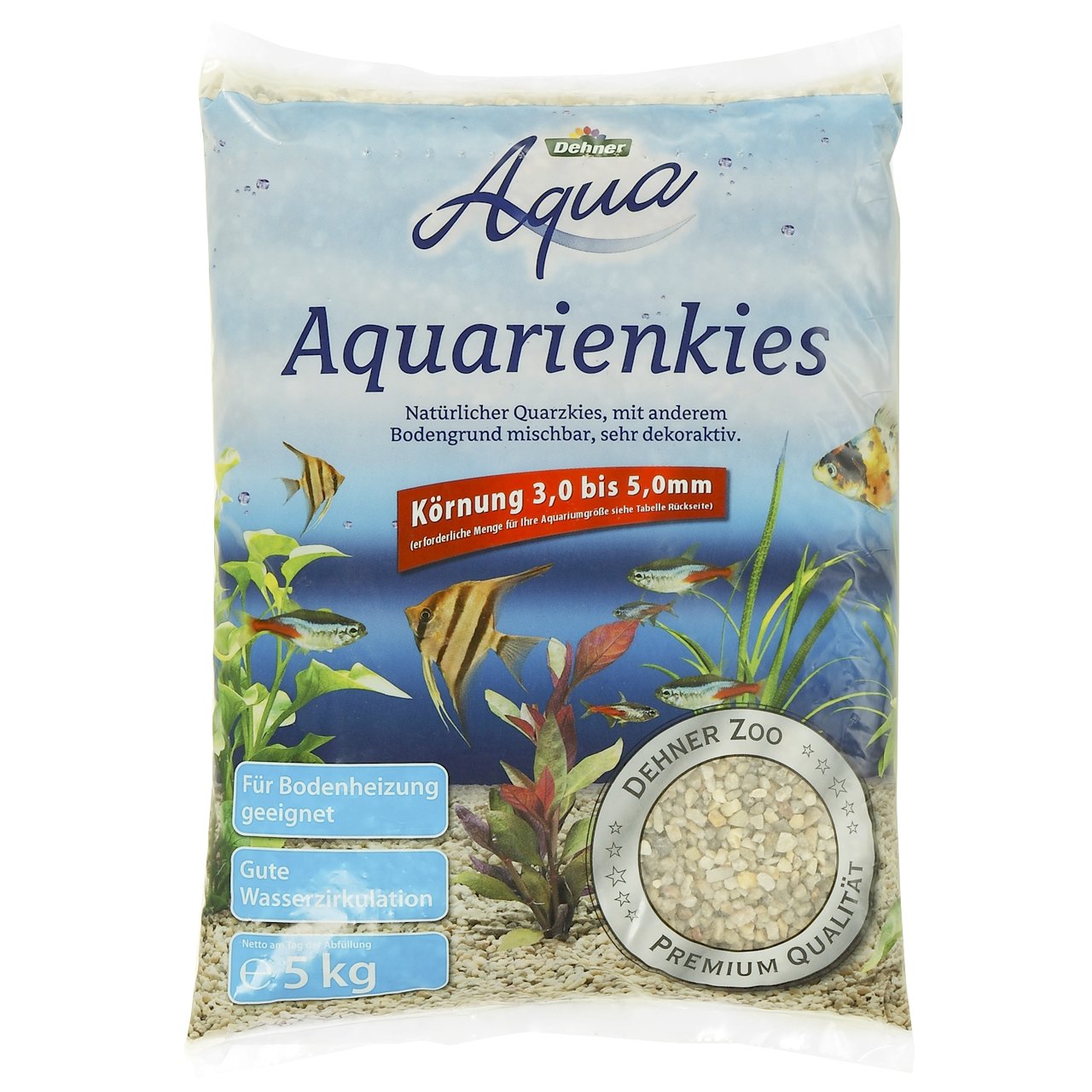 Dehner Aqua Aquarienkies 3-5 mm weiß 15 kg natürlich