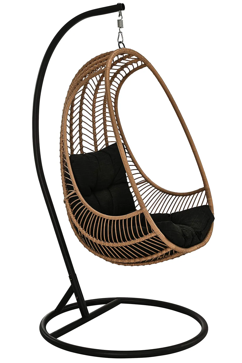 Dehner Venezia Hängesessel schwarz-beige Stahl