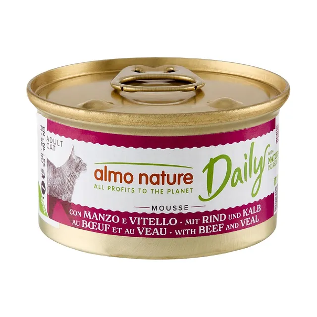 Almo Nature Daily Mousse Nassfutter Rind 24x85g getreidefrei