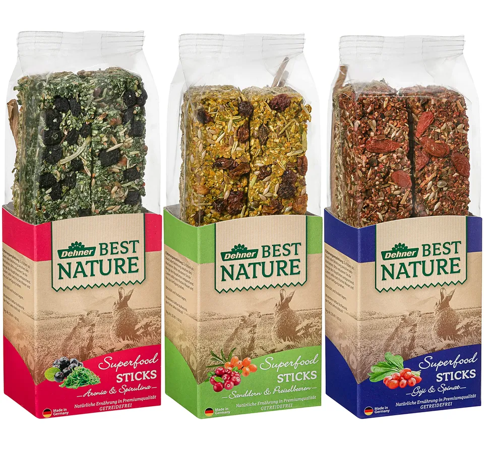 Dehner Best Nature Superfood Sticks Nagersnack 3x140g getreidefrei