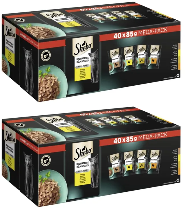 Sheba Delikatesse Gelee Nassfutter Geflügel 80x85g