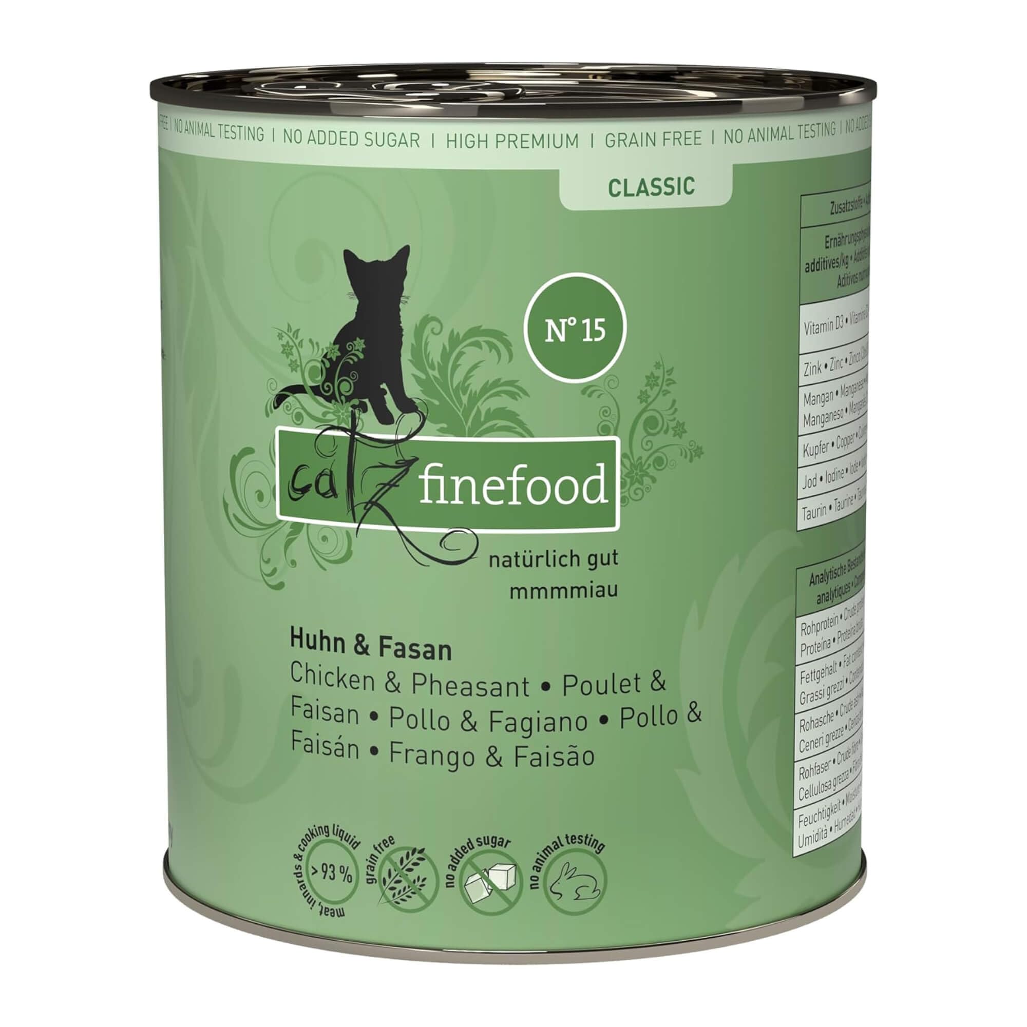 Catz Finefood N°15 Huhn Fasan Nassfutter 6x400g getreidefrei