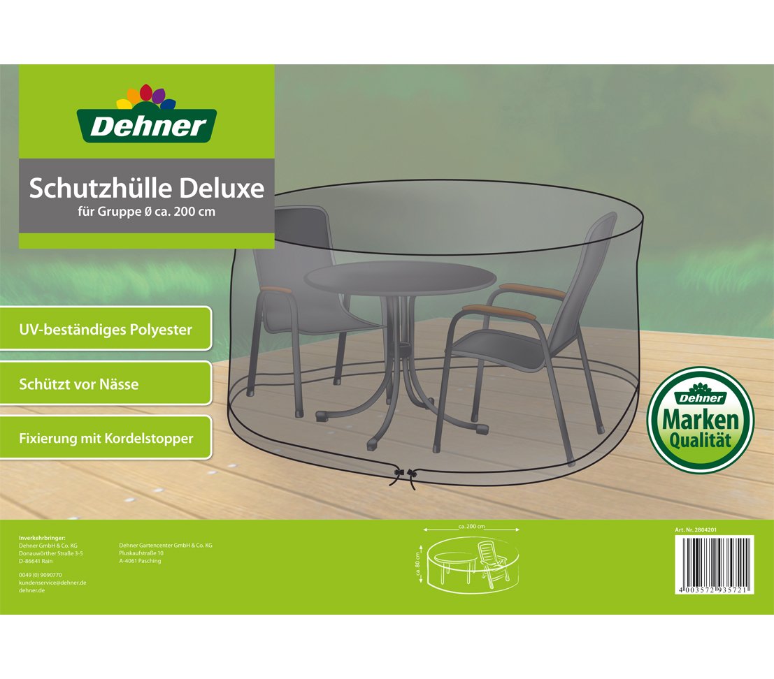 Dehner Deluxe Schutzhülle Sitzgruppe Ø 200 cm anthrazit
