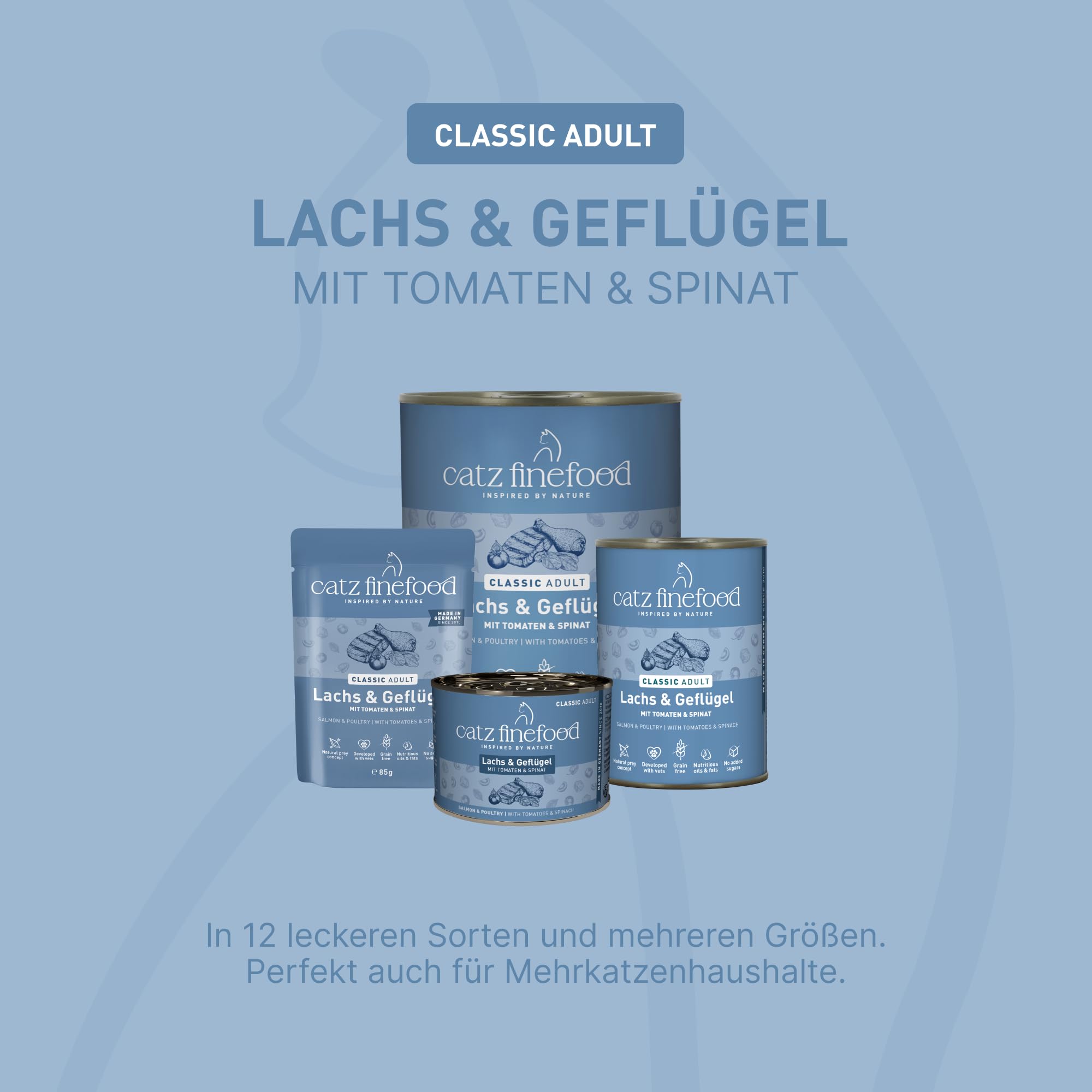 catz finefood N° 5 Nassfutter Lachs Geflügel 6x800g getreidefrei