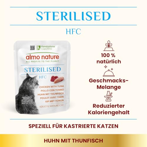 Almo Nature HFC Sterilised Nassfutter Huhn-Thunfisch 24x50g