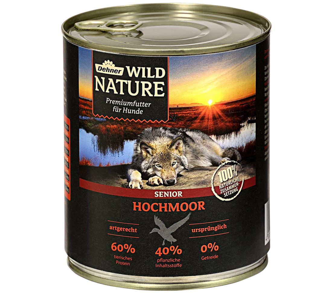Dehner Wild Nature Hochmoor Senior Hundefutter 6x800g Ente