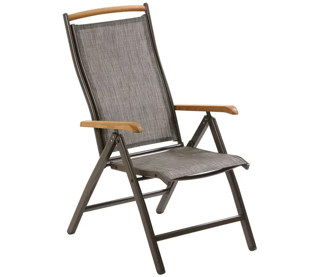 Dehner Calais Klappsessel anthrazit 110cm Teak verstellbar