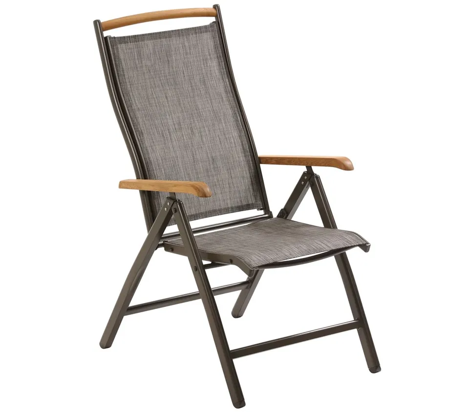 Dehner Calais Klappsessel anthrazit 110cm Teak verstellbar
