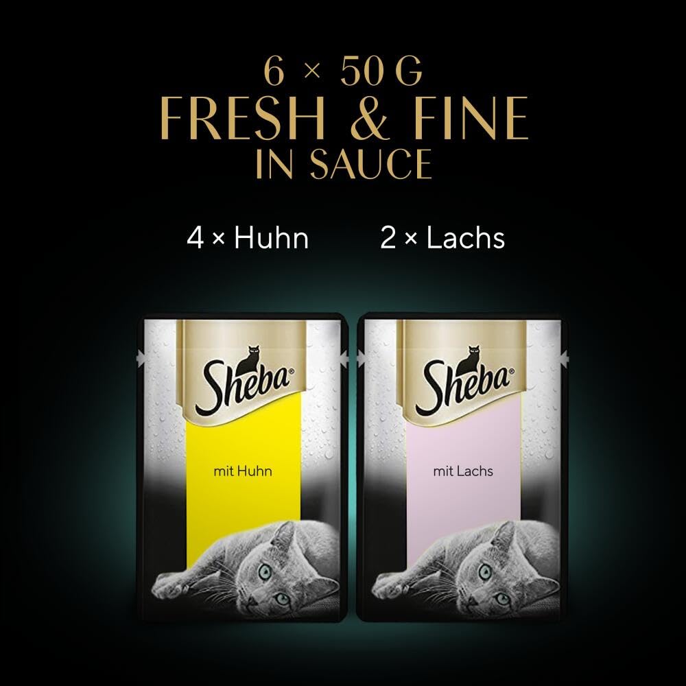 Sheba Fresh Fine Huhn Lachs Sauce Nassfutter 36x50g MSC