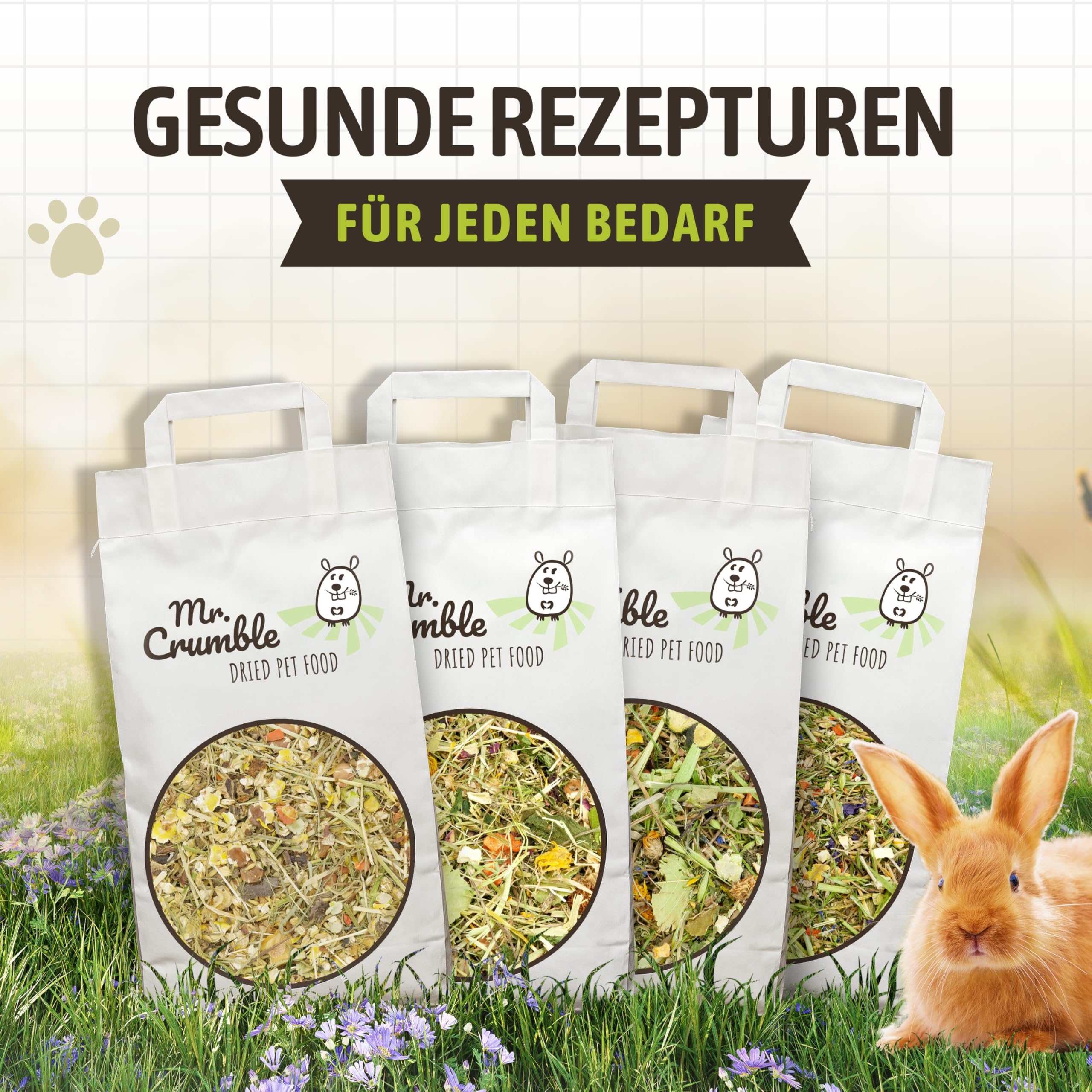 Mr. Crumble Kaninchenfutter Knuspermüsli 1,5 kg weizenfrei