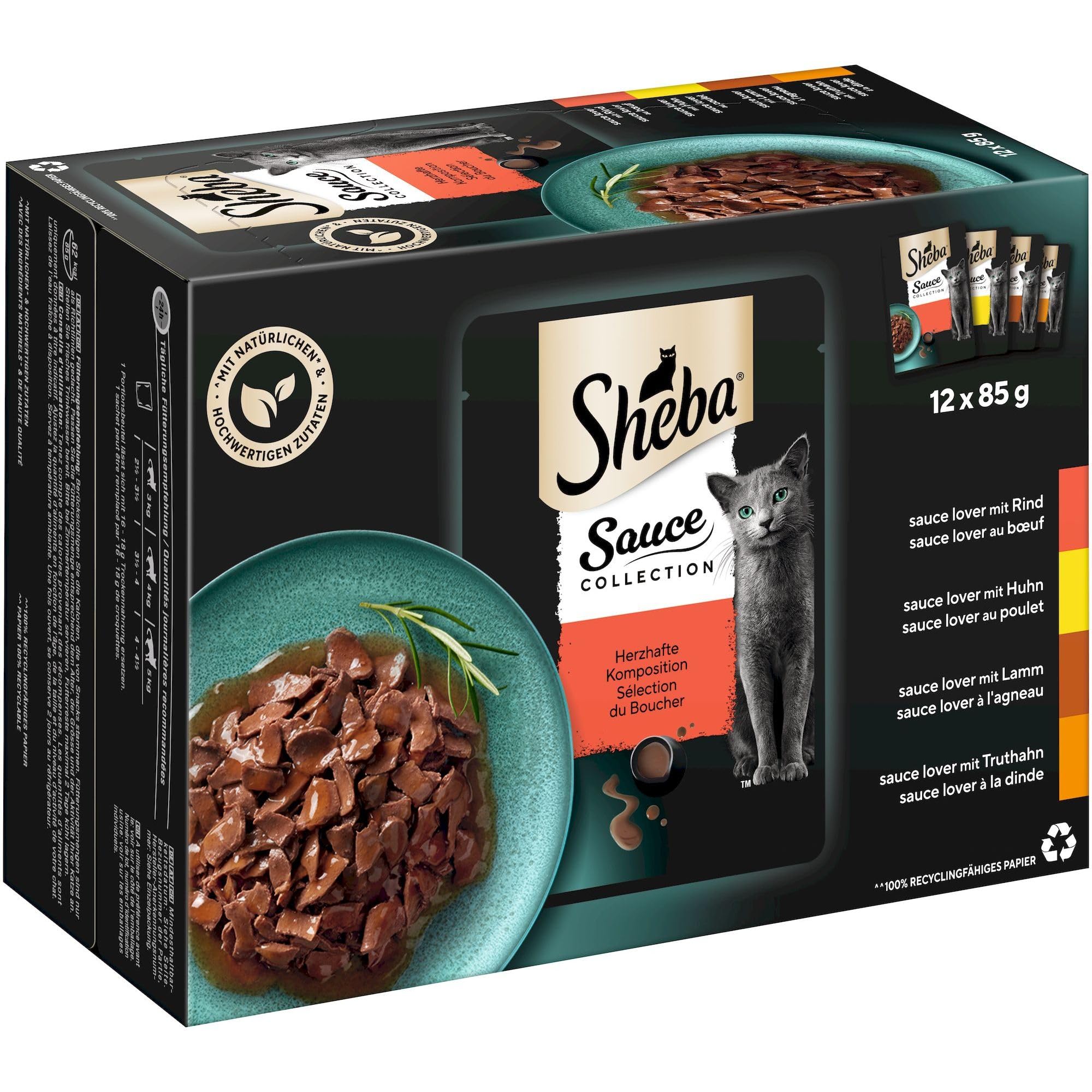 Sheba Sauce Collection Nassfutter 48x85g mit Soße
