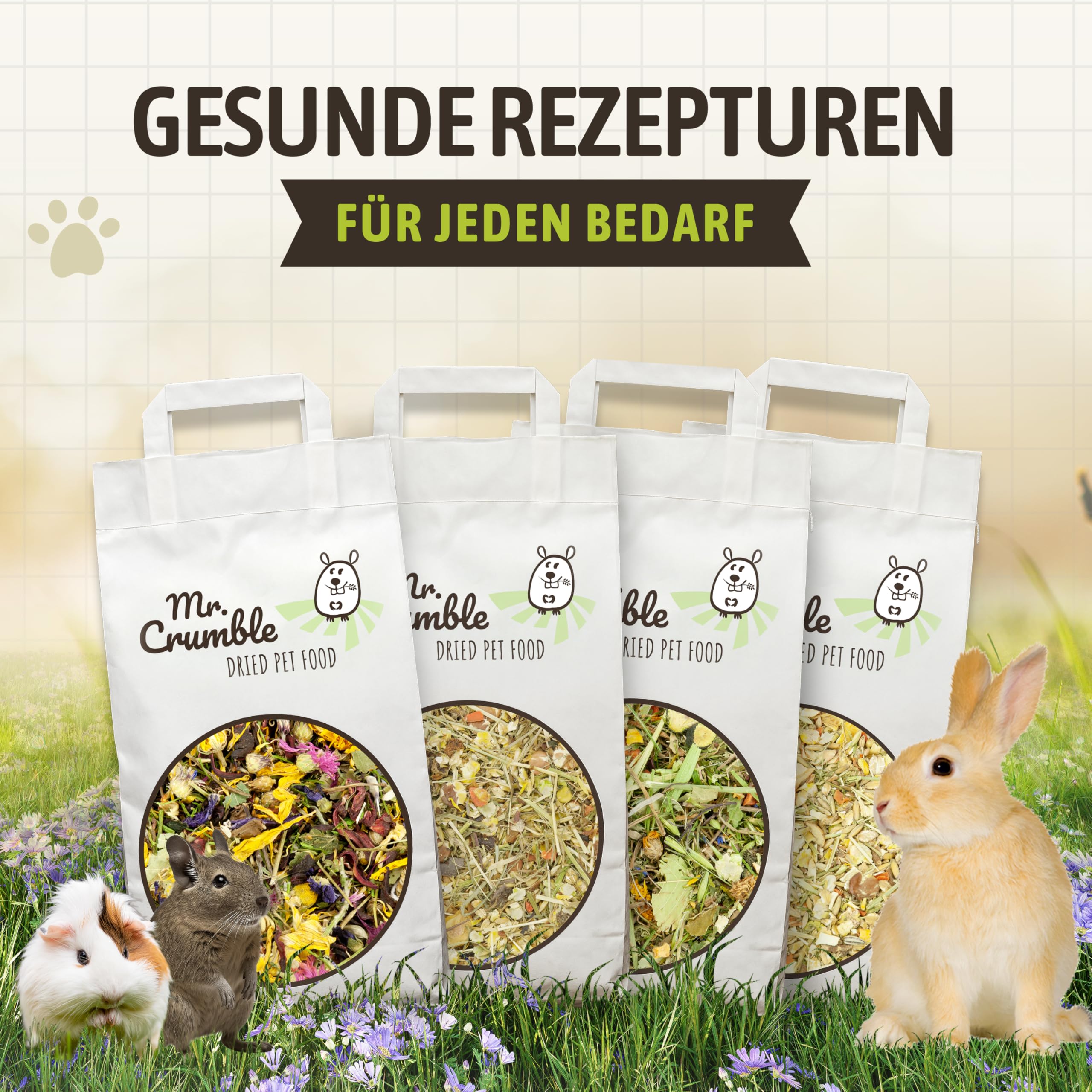 Mr. Crumble Sonnentraum Nagerfutter 1kg Blüten Kräuter