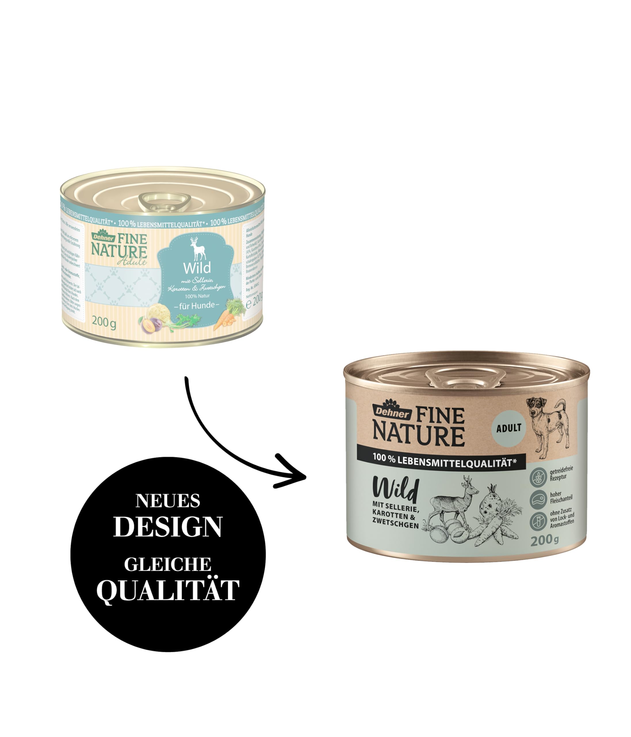 Dehner Fine Nature Wild Hundefutter Nassfutter 1,2 kg getreidefrei