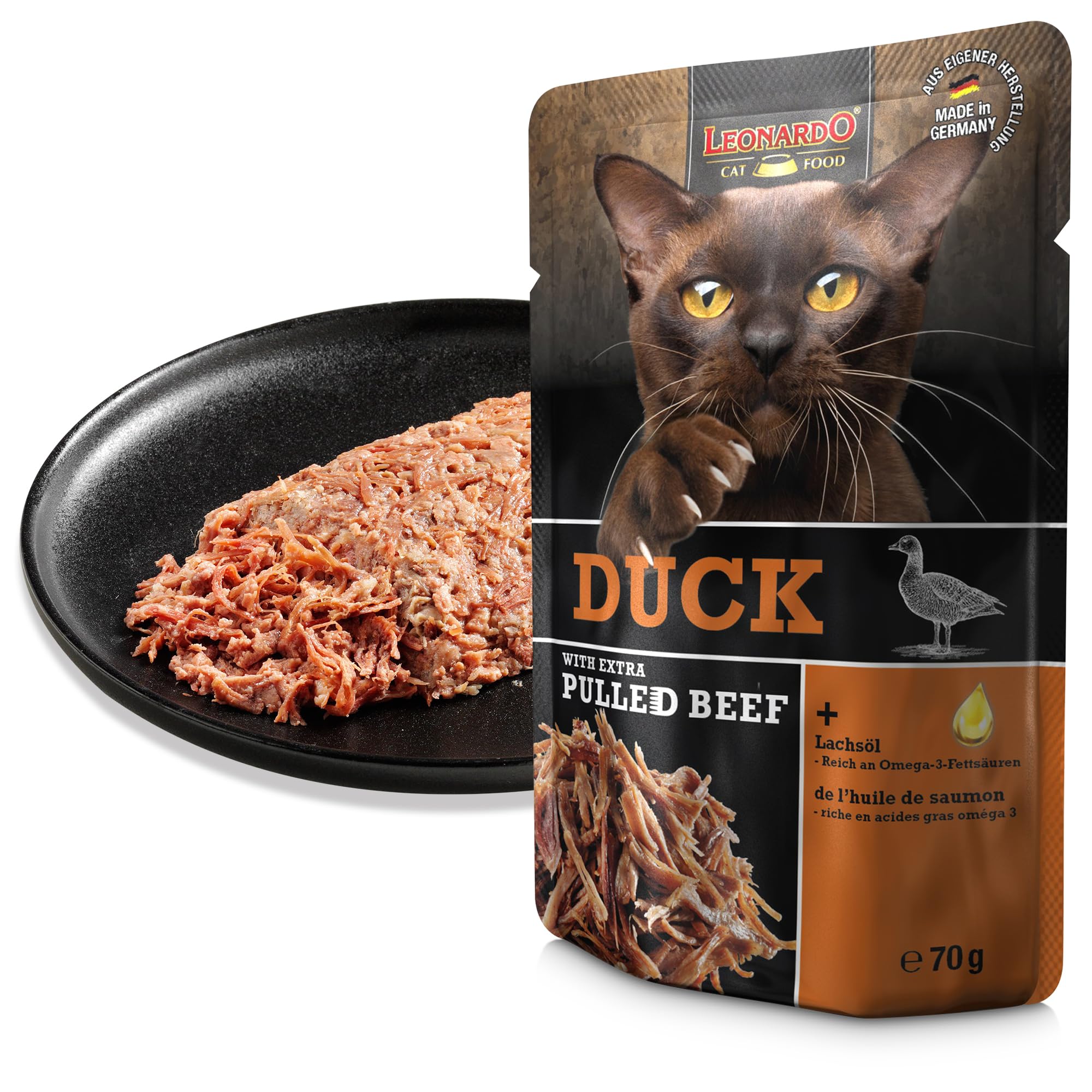 Leonardo Duck Pulled Beef Nassfutter Ente 16x70g getreidefrei