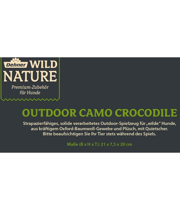 Dehner Wild Nature Hundespielzeug Camo Crocodile mit Quietscher