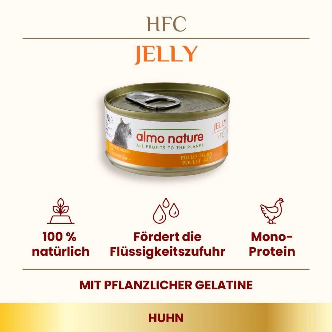 Almo Nature HFC Jelly Huhn Nassfutter 24x70g Monoprotein