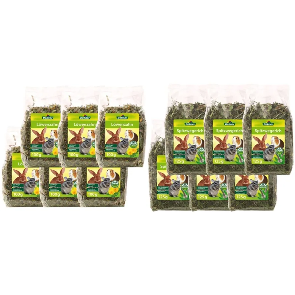 Dehner Nagersnack Löwenzahn Spitzwegerich Set 12x getrocknet