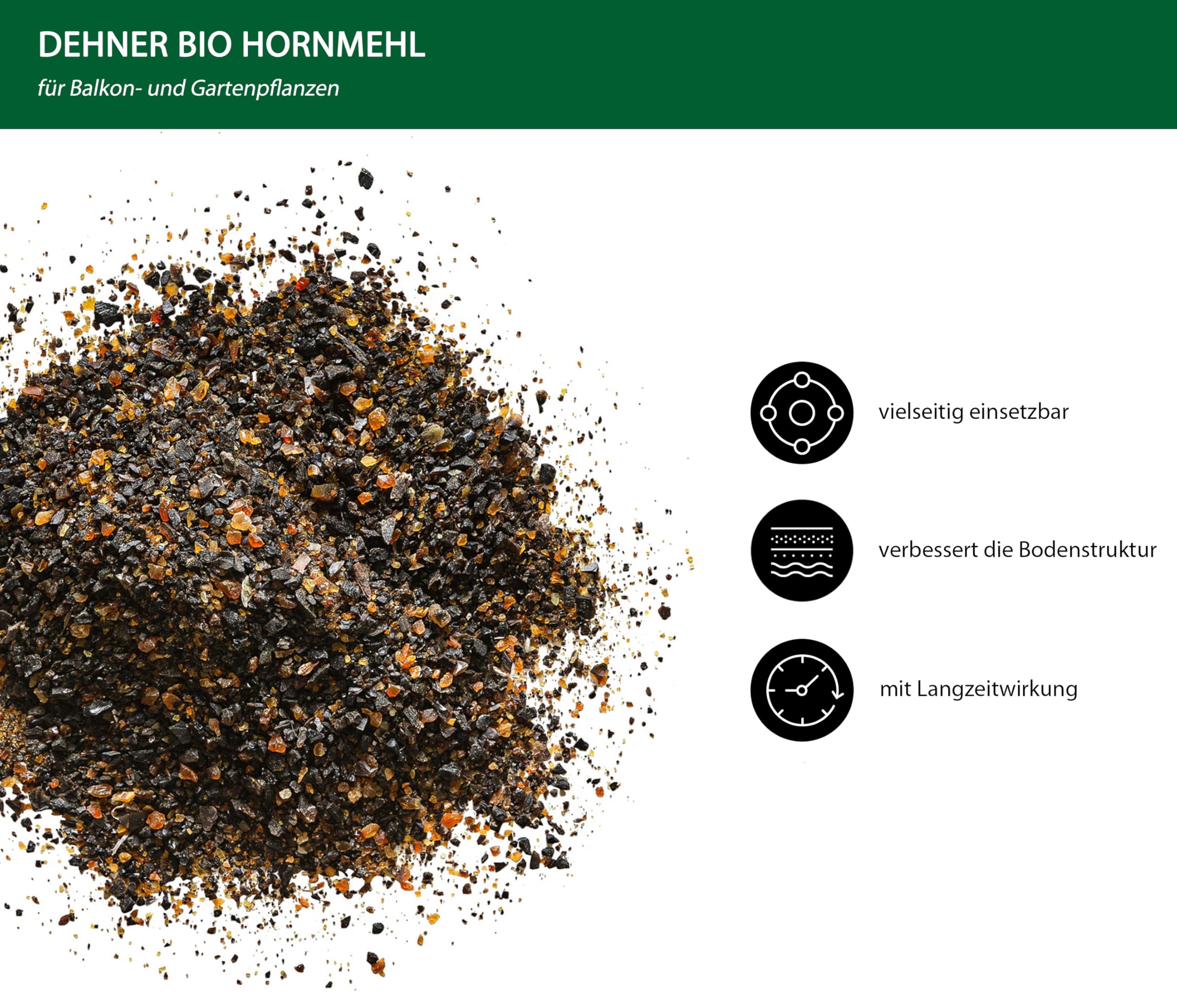 Dehner Bio Hornmehl Dünger 2,5kg Stickstoff 13 Prozent Bio