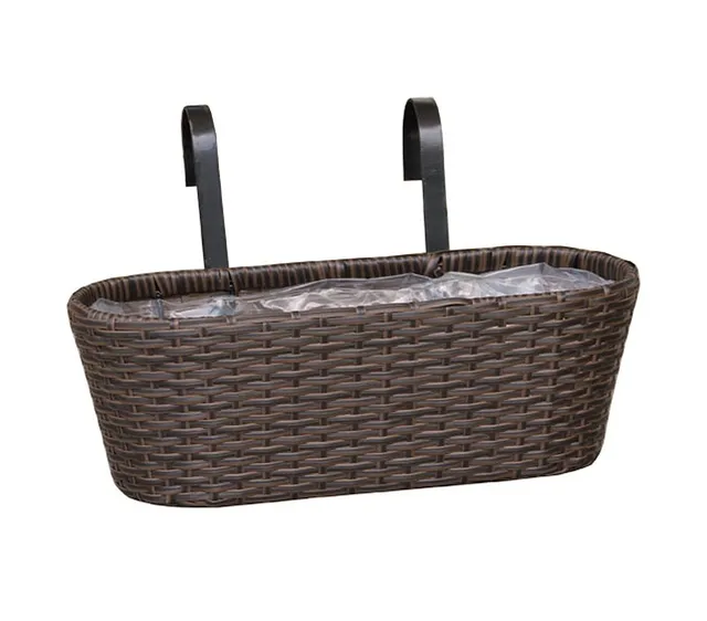 Dehner Premium Lovely Blumenkasten mit Halterung braun 30 cm