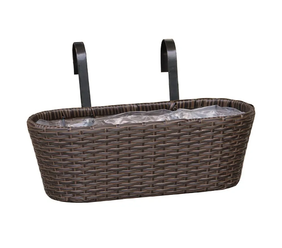 Dehner Premium Lovely Blumenkasten mit Halterung braun 30 cm