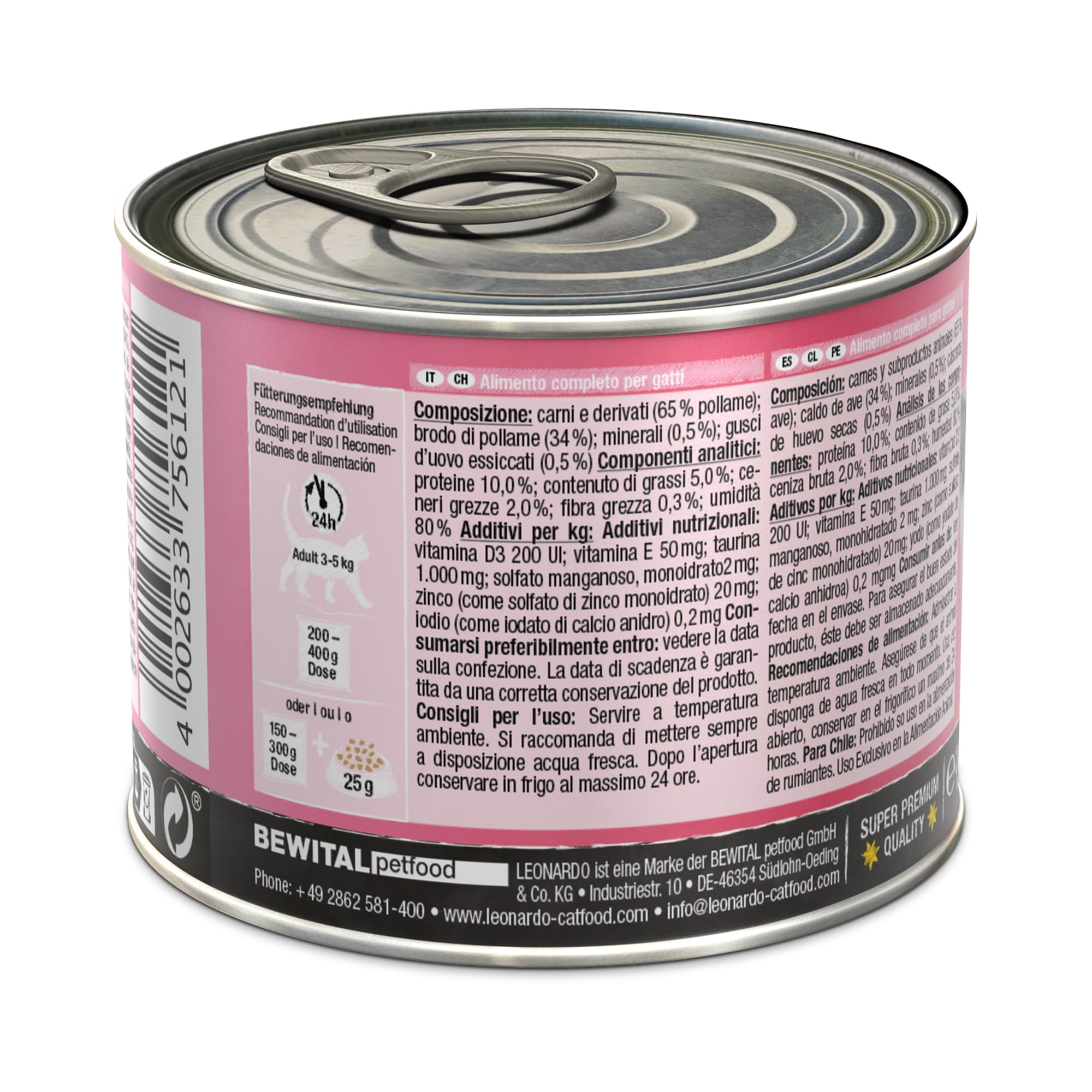 Leonardo Geflügel pur Nassfutter 6x200 g getreidefrei