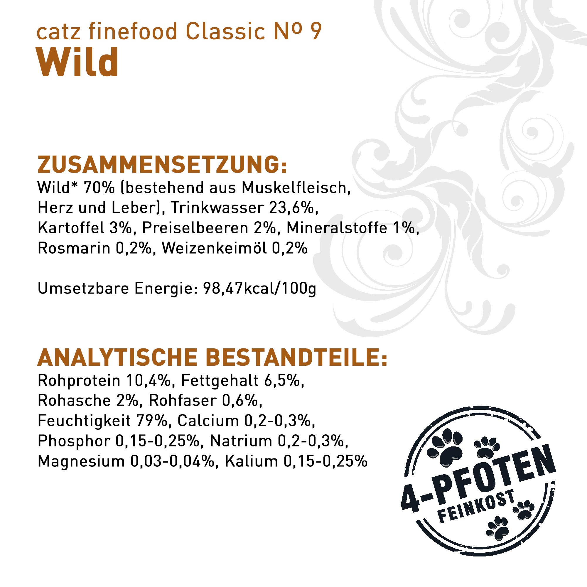 catz finefood No 9 Wild Nassfutter Katze 8x85g Preiselbeere