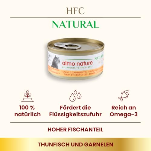 Almo Nature HFC Natural Katzenfutter Thunfisch Garnelen 24x70g natürlich