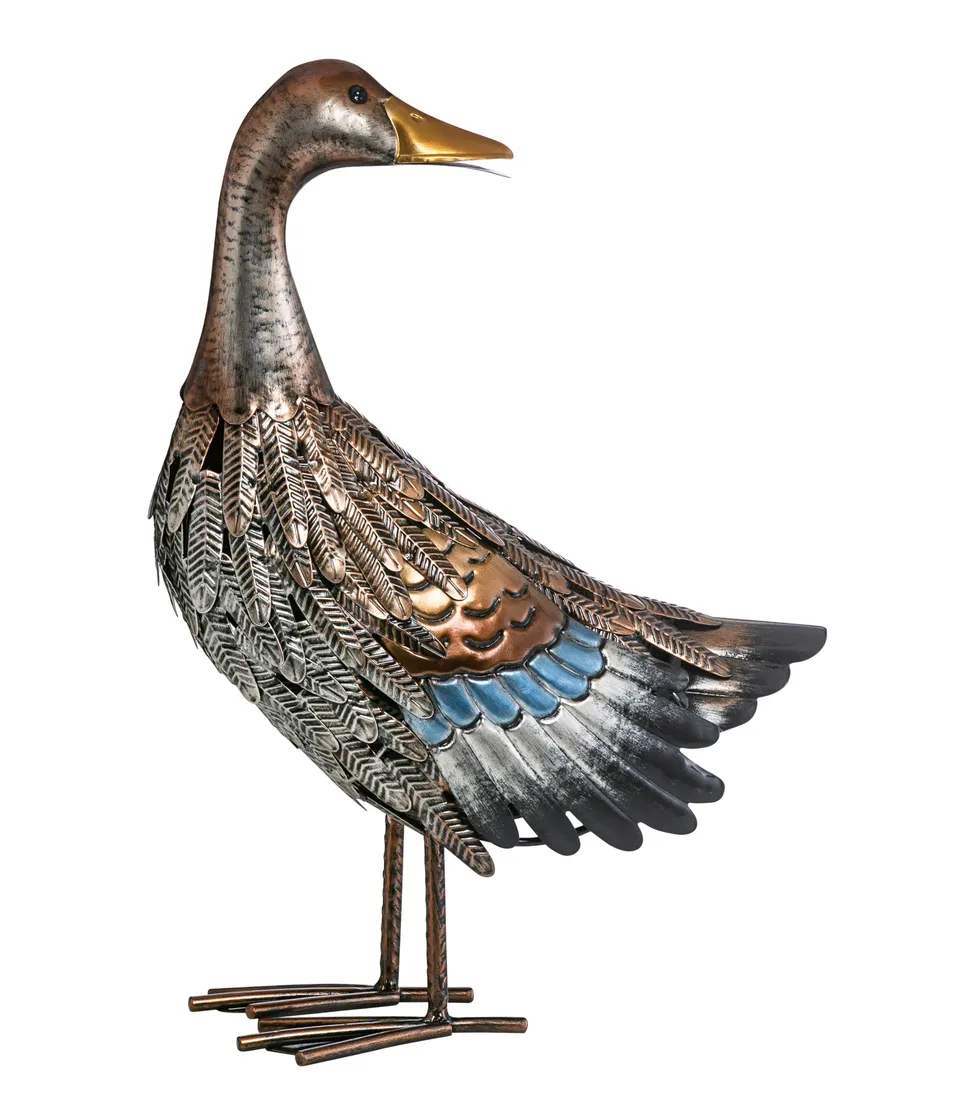 Dehner Ente Dekofigur Metall 30x44x16 cm silber braun