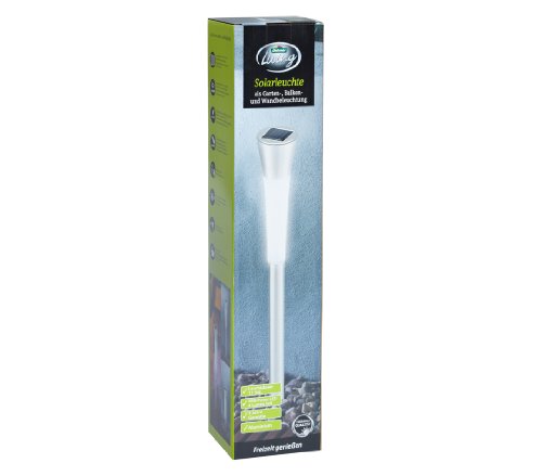 Dehner Living Solar Fackelleuchte 78 cm silber