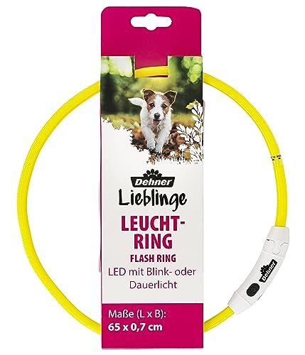 Dehner Lieblinge Flash Ring LED-Halsband 65cm rot USB