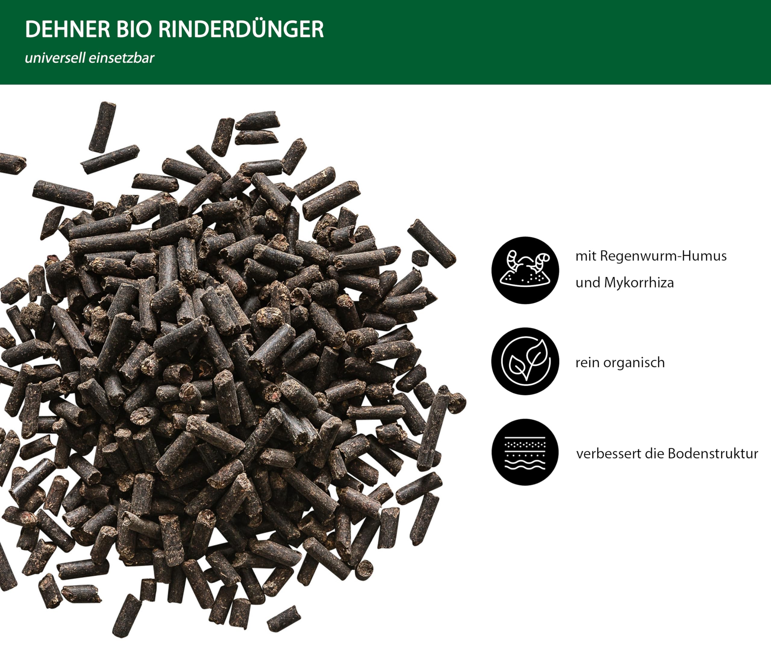Dehner Bio Rindervolldünger Pellets 5 kg organisch
